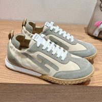 Hermes Jet Sneakers Unisex Suede In Grey/Beige