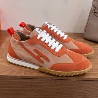 Hermes Jet Sneakers Unisex Suede In Orange