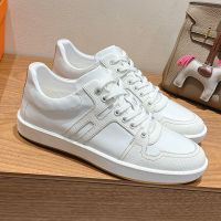 Hermes Join Sneakers Unisex Calfskin and Epsom Calfskin In White