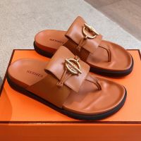 Hermes Joyce Slides Women Calfskin Brown