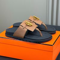 Hermes Joyce Slides Women Calfskin Brown/Black