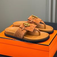 Hermes Joyce Slides Women Suede Brown