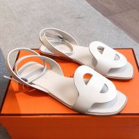 Hermes Julie Sandals Women Calfskin In White