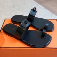 Hermes July Slides Women Calfskin In Black