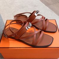 Hermes June Sandals Women Calfskin In Brown