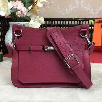 Hermes Jypsiere Bag Clemence Leather Palladium Hardware In Rose