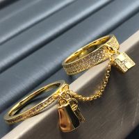 Hermes Kelly Cadenas Double Ring In Gold