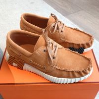Hermes Ketch Sneaker Unisex Suede In Brown