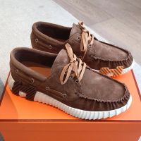 Hermes Ketch Sneaker Unisex Suede In Coffee