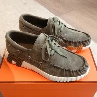 Hermes Ketch Sneaker Unisex Suede In Green