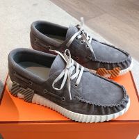 Hermes Ketch Sneaker Unisex Suede In Grey