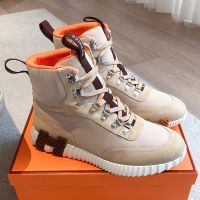 Hermes Klimb Sneaker Unisex Ripstop Fabric and Suede In Beige