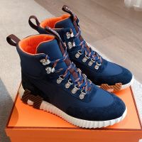 Hermes Klimb Sneaker Unisex Ripstop Fabric and Suede In Navy Blue