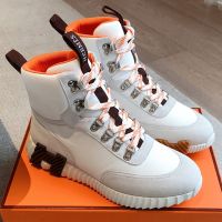 Hermes Klimb Sneaker Unisex Ripstop Fabric and Suede In White