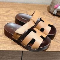 Hermes Kos Clog Unisex Calfskin In Camel