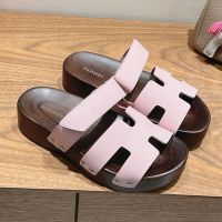 Hermes Kos Clog Unisex Calfskin In Pink