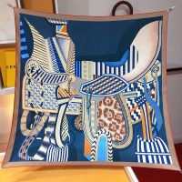 Hermes La Selle Imaginaire Scarf 90 In Blue