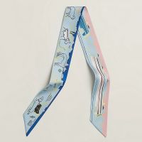 Hermes Les Chiens Parisiens Twilly In Blue