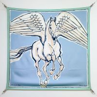 Hermes Libre Comme Pegase Scarf 90 In Sky Blue
