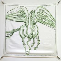 Hermes Libre Comme Pegase Scarf 90 In White