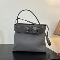 Hermes Medor 27 Bag Togo and Swift Leather Etain Grey
