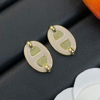 Hermes Mini Maillon Earrings In Gold/Pink