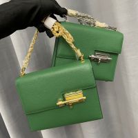 Hermes Mini Verrou Chaine Bag Chevre Mysore In Green