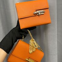 Hermes Mini Verrou Chaine Bag Chevre Mysore In Orange