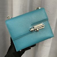 Hermes Mini Verrou Chaine Bag Chevre Mysore In Teal
