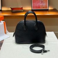 Hermes Mini Bolide Bag Chevre Leather Palladium Hardware In Black