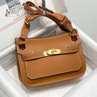Hermes Mini Jypsiere Bag with Wooly Strap Evercolor Leather Gold Hardware In Brown