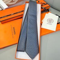 Hermes Mors a Olives Tie In Grey