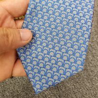 Hermes Mors Tricolore Tie In Blue