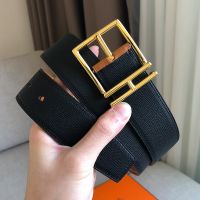 Hermes Nathan 40 Belt Togo Leather In Black/Brown