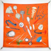 Hermes Nous Sommes Inseparables Scarf 90 In Orange