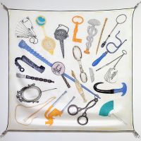 Hermes Nous Sommes Inseparables Scarf 90 In White