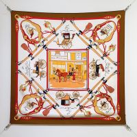 Hermes Palonniers Scarf 90 In Brown