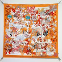 Hermes Precious Paradise Scarf 90 In Orange