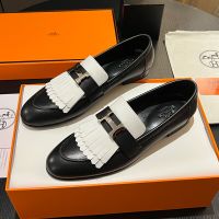 Hermes Royal Loafers Women Calfskin In Black