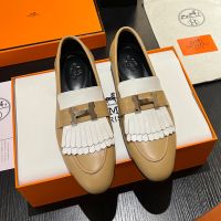 Hermes Royal Loafers Women Calfskin In Brown