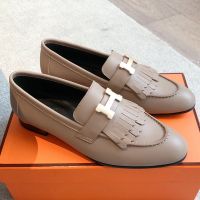 Hermes Royal Loafers Women Calfskin In Taupe