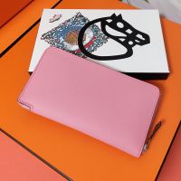 Hermes Silk'In Classique Long Wallet Epsom Leather Pink