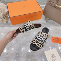 Hermes Thalassa Slides Women Nappa Leather In Black/Silver