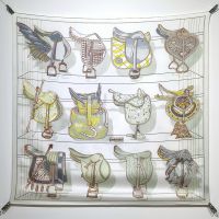 Hermes Tous En Selle Scarf 90 In Beige