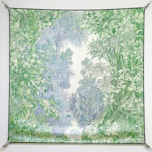 Hermes All'Orto Botanico di Palermo Scarf 90 In Green