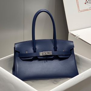 Hermes Birkin 29 Shoulder Bag Swift Leather Gold/Palladium Hardware Blue