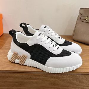 Hermes Bouncing Sneakers Unisex Mesh and Suede In Grey/Black