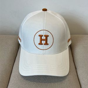 Hermes Embroidered H Logo Baseball Cap Cotton In White