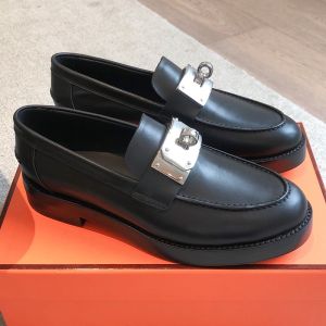 Hermes Hot Loafers Women Calfskin In Black