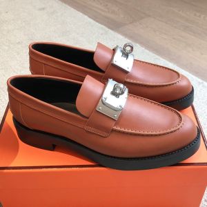 Hermes Hot Loafers Women Calfskin In Brown